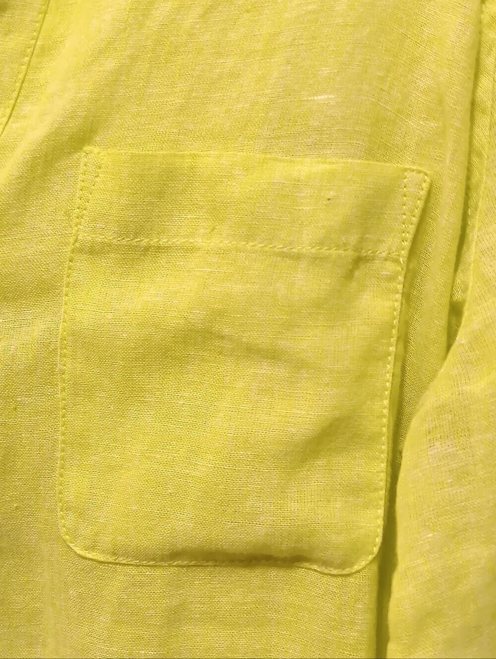 Sigrid Olsen| 100% Linen Button Down Tunic Chartreuse Relaxed Oversize  Sz L - Picture 12 of 16